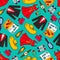 Fashion clothes seamless pattern background