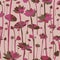 Fashion colored lotus floral seamless pattern
