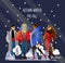 Fashion concept banner with trendy girl in winter outerwear. Flat Illustration.