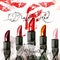 Fashion conceptual illustration with red lipstick.