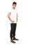 Fashion, confidence and portrait of man in studio with attitude, confident and pride on white background. Mockup, model