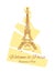 Fashion cool card vector Eiffel tower drawing with signature welcome to Paris on English and french