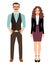Fashion couple in business clothes