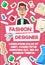 Fashion designer card with tailor and sewing tools