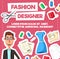 Fashion designer or tailor profession poster