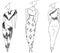 Fashion dresses sketches hand drawn