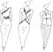 Fashion dresses sketches hand drawn