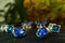 Fashion earrings Blue gemstone, beautiful, luxurious and expensive