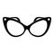 Fashion eyeglasses icon, simple style.