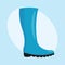 Fashion female blue boots isolated casual foot autumn clothing vector illustration.