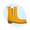 Fashion female orange boots isolated casual foot autumn clothing vector illustration.