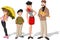 Fashion french cartoon family