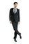 Fashion full length elegant young black suit man