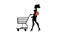 Fashion Girl Animated Character- Shopping Cart 02