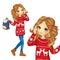 Fashion Girl In Christmas Sweater