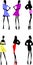 Fashion Girls Designer Silhouette Sketch