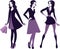 Fashion girls silhouettes