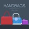 Fashion handbags and bags in flat illustration concept icons set. Template for website and mobile appliance