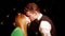 Fashion Happy and attractive young couple kissing