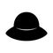 Fashion hat. Women`s black hat. Lady retro hat. Vector