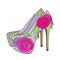 Fashion high - heel shoes with roses