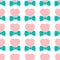 Fashion hipster cute seamless pattern with pink heart with bow tie