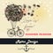 Fashion illustration or beautiful save the date card with dandelions and retro bicycle. Summer love