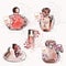 Fashion illustration collection of vector perfume with flowers