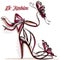 Fashion illustration with elegant female sandals with high heel