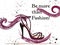 Fashion illustration with elegant female shoe with bow