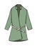 Fashion illustration green coat. Fashionable vector image of a female coat. Autumn seasonal clothes
