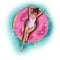 Fashion Illustration - Hand drawn raster image - Girl on donut pool float
