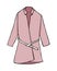 Fashion illustration pink coat. Fashionable vector image of a female coat. Autumn seasonal clothes