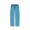 Fashion jeans trousers. Modern pants from denim. Cotton clothes. Casual women apparel with button and pockets. Trendy