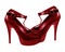 Fashion ladies shoes for dancing dark-red color