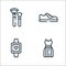 fashion line icons. linear set. quality vector line set such as dress, wristwatch, shoe