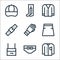 Fashion line icons. linear set. quality vector line set such as shirt, panties, handbag, skirt, bracelet, belt, cardigan, leotard
