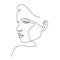 Fashion lineart portrait of young beautiful woman