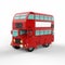 Fashion london doubledecker red bus. 3d render