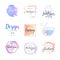 Fashion luxury boutique logo design set, colorful vector Illustrations