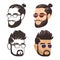 Fashion male haircute and shaven beard set