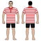 Fashion man figure and polo t shirt design with striped pattern