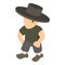 Fashion man icon, isometric style