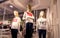 Fashion Mannequins Standing In shop. Casual dress Clothing Shop In Shopping Mall - sale, shopping