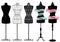 Fashion mannequins, vector set