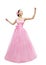 Fashion Model Ball Dress, Woman in Long Pink Gown, Asian Girl