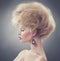 Fashion model girl with updo hairstyle