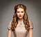 Fashion Model Retro Hairstyle, Elegant Woman Old Fashioned Curly Hair Style, Young Girl Beauty Portrait