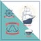 Fashion nautical and marine sailing themed label vector.