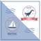 Fashion nautical and marine sailing themed label vector.